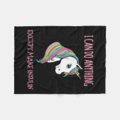 I Can Do Anything Except Make Insulin Cute Unicorn Fleecedecke (Vorderseite (Horizontal))