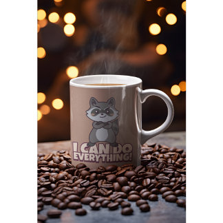I Can Do Everything! Confident Raccoon Gift Kaffeetasse