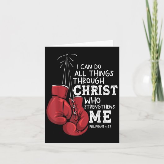 I Can Do Things Christian Boxing Quote Philipans 4 Karte (Vorderseite)