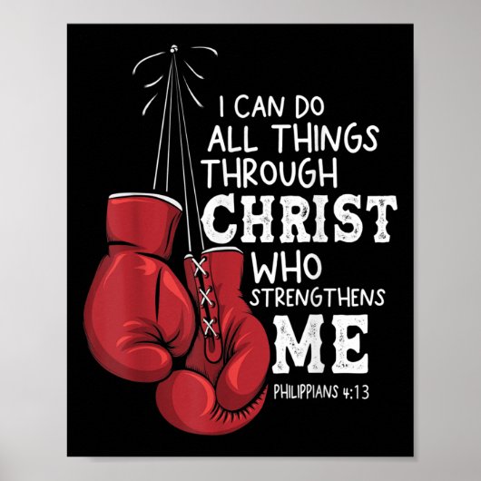 I Can Do Things Christian Boxing Quote Philipans 4 Poster (Vorne)