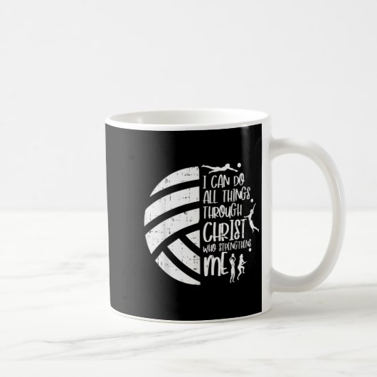 I Can Do Things Through Christ Volleyball Christia Kaffeetasse (Rechts)