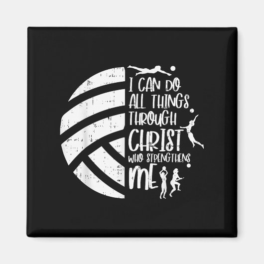 I Can Do Things Through Christ Volleyball Christia Magnet (Vorne)