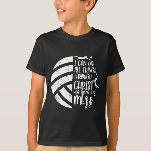 I Can Do Things Through Christ Volleyball Christia T-Shirt (Vorderseite)