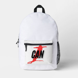 "I Can" Dynamic Red & Black Empowerment Word Art Bedruckter Rucksack