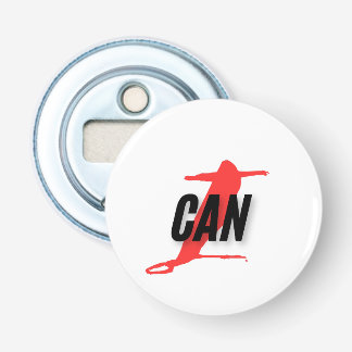"I Can" Dynamic Red & Black Empowerment Word Art Flaschenöffner