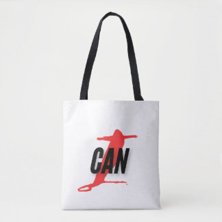 "I Can" Dynamic Red & Black Empowerment Word Art Tasche