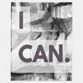 I Can Gray Stone Rock Fleecedecke (Vorderseite)