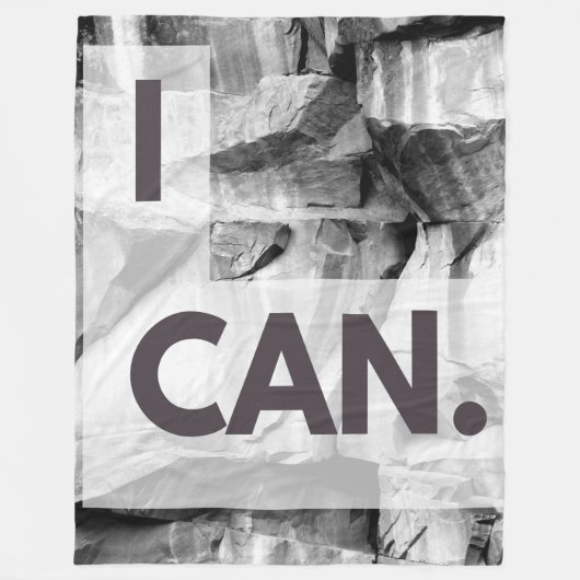 I Can Gray Stone Rock Fleecedecke (Vorderseite)