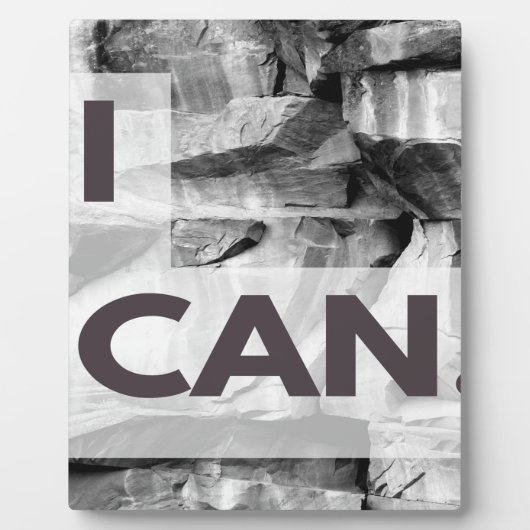 I Can Gray Stone Rock Fotoplatte (Vorderseite)