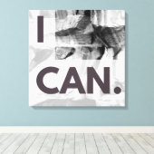 I Can Gray Stone Rock Stretched Canvas Print Leinwanddruck (Insitu (Holzboden))