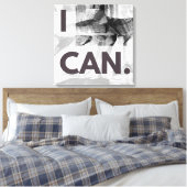 I Can Gray Stone Rock Stretched Canvas Print Leinwanddruck (Insitu (Schlafzimmer))