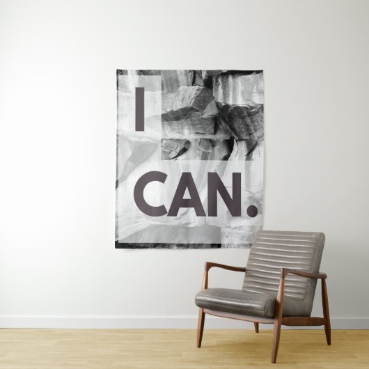 I Can Gray Stone Rock Wandteppich (Beispiel)