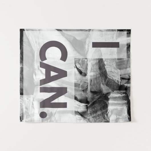 I Can Gray Stone Rock Wandteppich (Vorderseite (Horizontal))