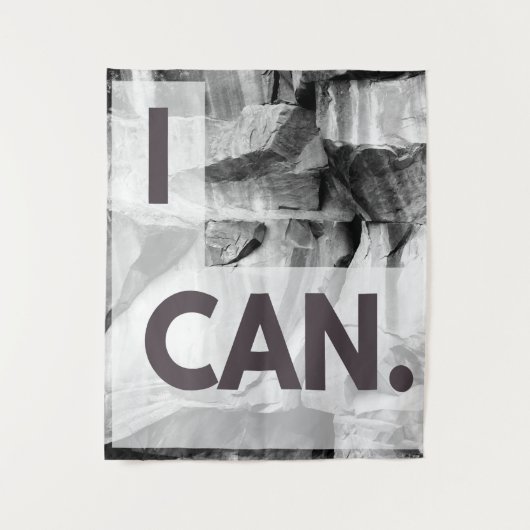 I Can Gray Stone Rock Wandteppich (Vorderseite)