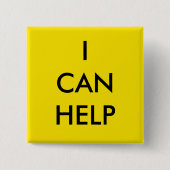 I Can Help  Volunteer Button Charity Event Yellow (Vorderseite)