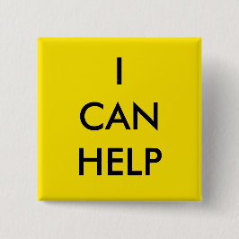 I Can Help  Volunteer Button Charity Event Yellow