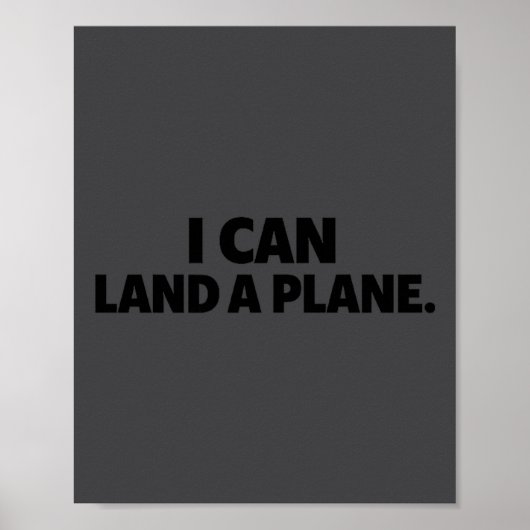 I Can Land A Plane Tee  Poster (Vorne)