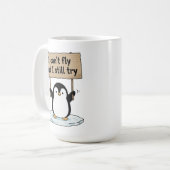 “I can’t fly but I still try” cute penguin Kaffeetasse (Vorderseite Links)