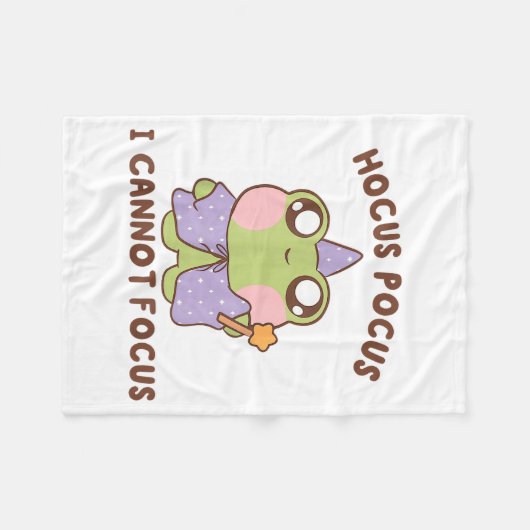 I Cannot Focus Funny Adhd Sitive Frog Fleecedecke (Vorderseite (Horizontal))