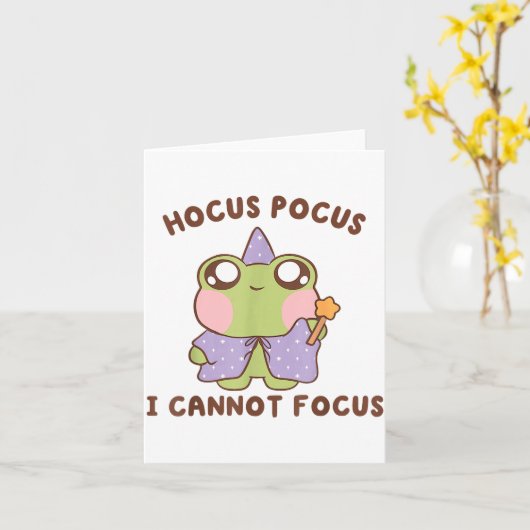 I Cannot Focus Funny Adhd Sitive Frog Karte (Gelbe Blume)