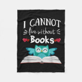 I Cannot Live Without Books Owl Fleecedecke (Vorderseite)