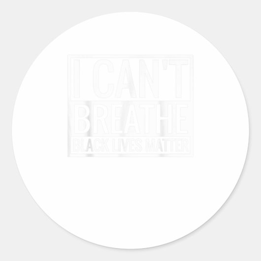I Cant Breathe Black Lives Matter TShirt Runder Aufkleber (Vorderseite)
