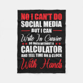 I Can't Do Social Media But I Can Write In Cursive Fleecedecke (Vorderseite)