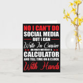 I Can't Do Social Media But I Can Write In Cursive Karte (Gelbe Blume)