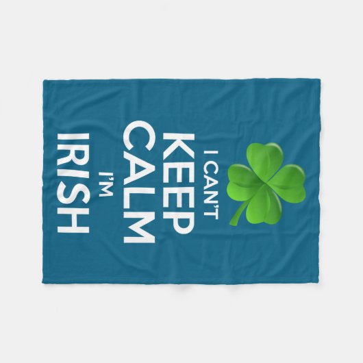 I Can't Keep Calm I'm Irish St Patrick's Day Funny Fleecedecke (Vorderseite (Horizontal))