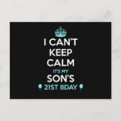 I Cant Keep Calm Its My 21St Birthday Postkarte (Vorderseite)