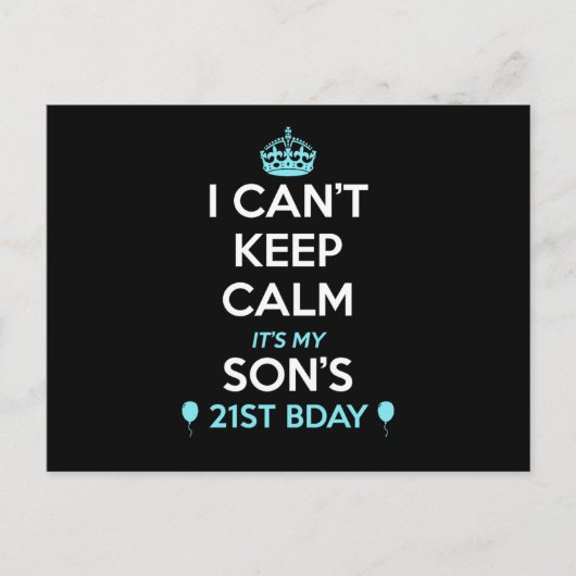 I Cant Keep Calm Its My 21St Birthday Postkarte (Vorderseite)