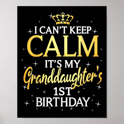 I Cant Keep Calm Its My Granddaughter 1st Birthday Poster (Vorne)