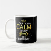 I Cant Keep Calm Its My Son 4th Birthday Party Kaffeetasse (Links)