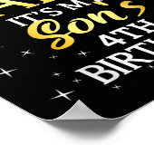 I Cant Keep Calm Its My Son 4th Birthday Party Poster (Ecke)