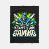 I Can't Stop Gaming Funny Gamer Graphic Amine Vide Fleecedecke (Vorderseite)
