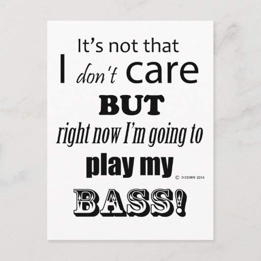 I Care Bass Postkarte (Vorderseite)