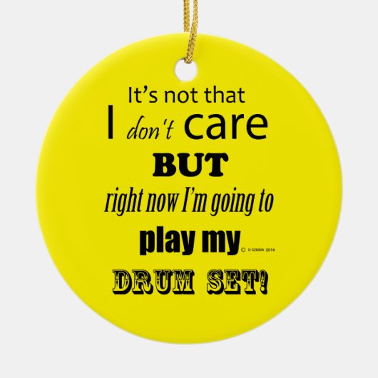 I Care Drum Set Keramik Ornament (Vorne)