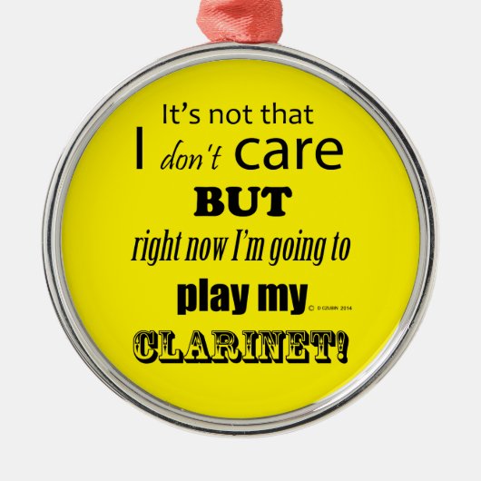 I Care Klarinet Ornament Aus Metall (Vorne)