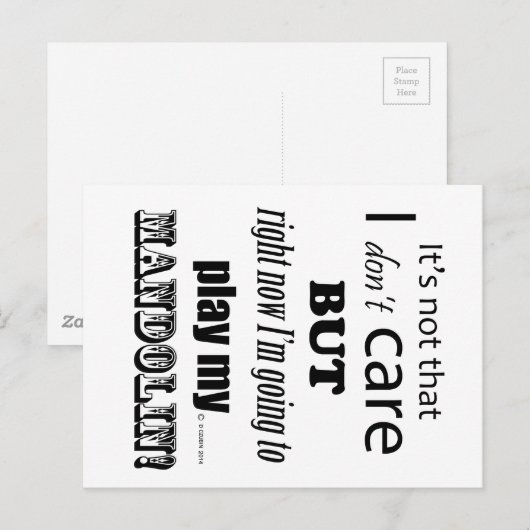 I Care Mandolin Postkarte (Vorne/Hinten)