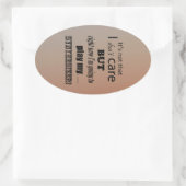 I Care Synthesizer Oval Sticker (Tasche)