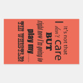 I Care Tin Pfeifen Rechteckige Aufkleber (Vorderseite)