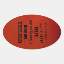 I Care Ukulele Oval Sticker