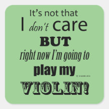 I Care Violin Square Sticker