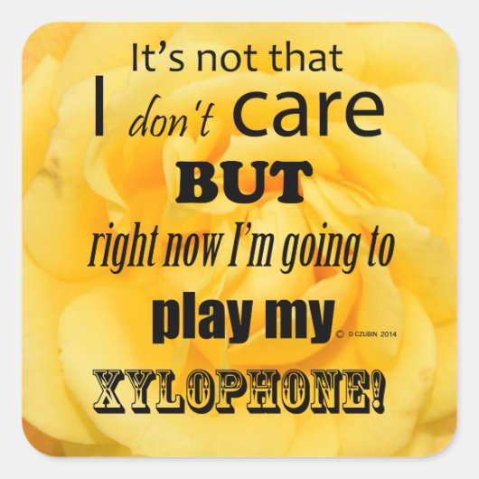 I Care Xylophone Square Sticker (Vorderseite)