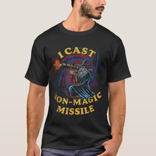 I Cast Non-magic Missile Funny Wizard Parody Meme  T-Shirt (Vorderseite)