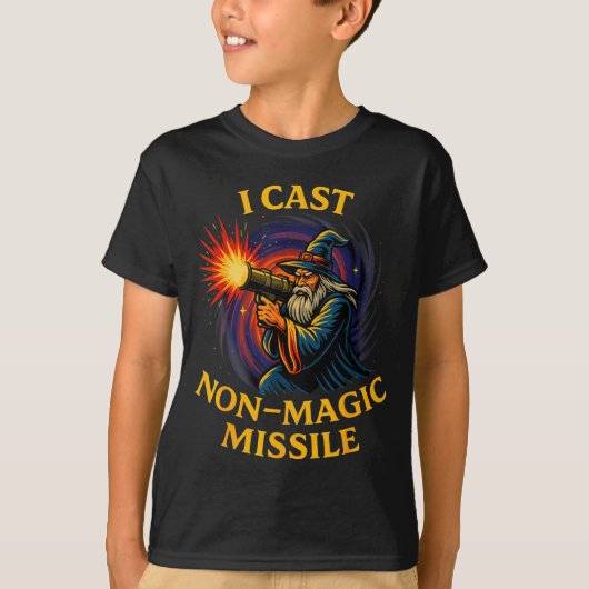 I Cast Non-magic Missile Funny Wizard Parody Meme  T-Shirt (Vorderseite)