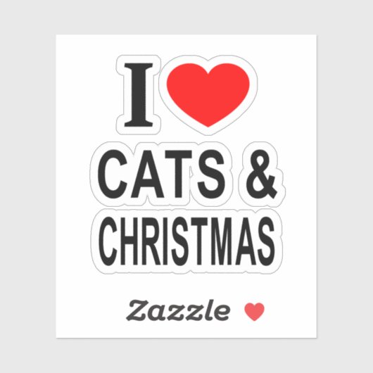I ❤️ CATS & CHRISTMAS I LIEBE CATS & CHRISTMA Viny Aufkleber (Blatt)
