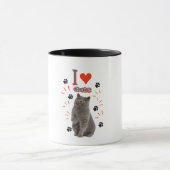 I ❤️ Cats – Cute Cat & Paw Print Design Tasse (Zentrum)