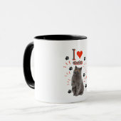 I ❤️ Cats – Cute Cat & Paw Print Design Tasse (Vorderseite Links)
