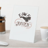 I Caw The Raven Gothic Raven Art Horror Design Ess Sockelschild (In SItu)